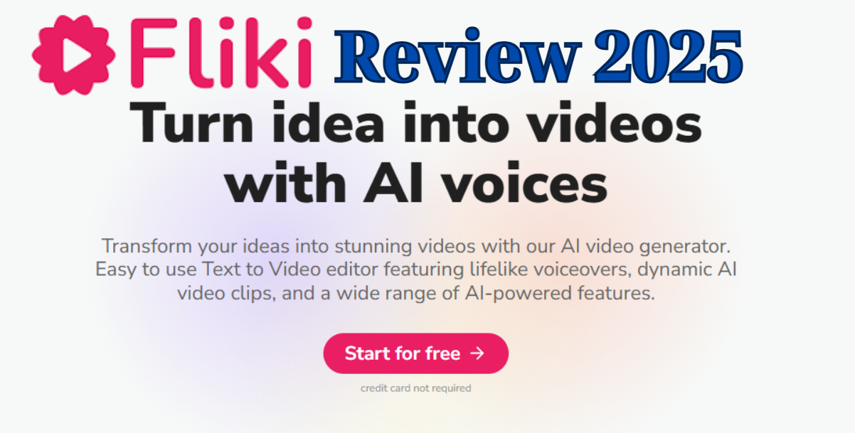 The official logo for Fliki AI on a dark background, showcasing its modern branding for this Fliki AI review.